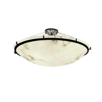 Nigan Faux Alabaster Resin Semi Flush Mount