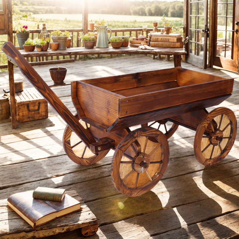 Pot en bois brouette