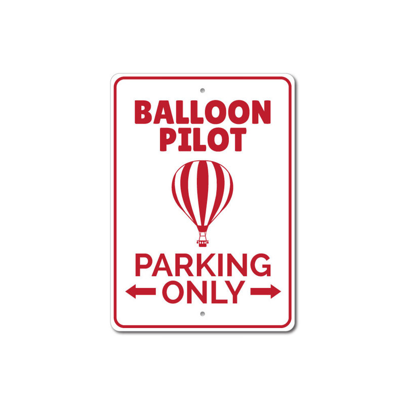 Enseigne de montgolfière en aluminium, H 14 po x l 10 po x P 0,04 po