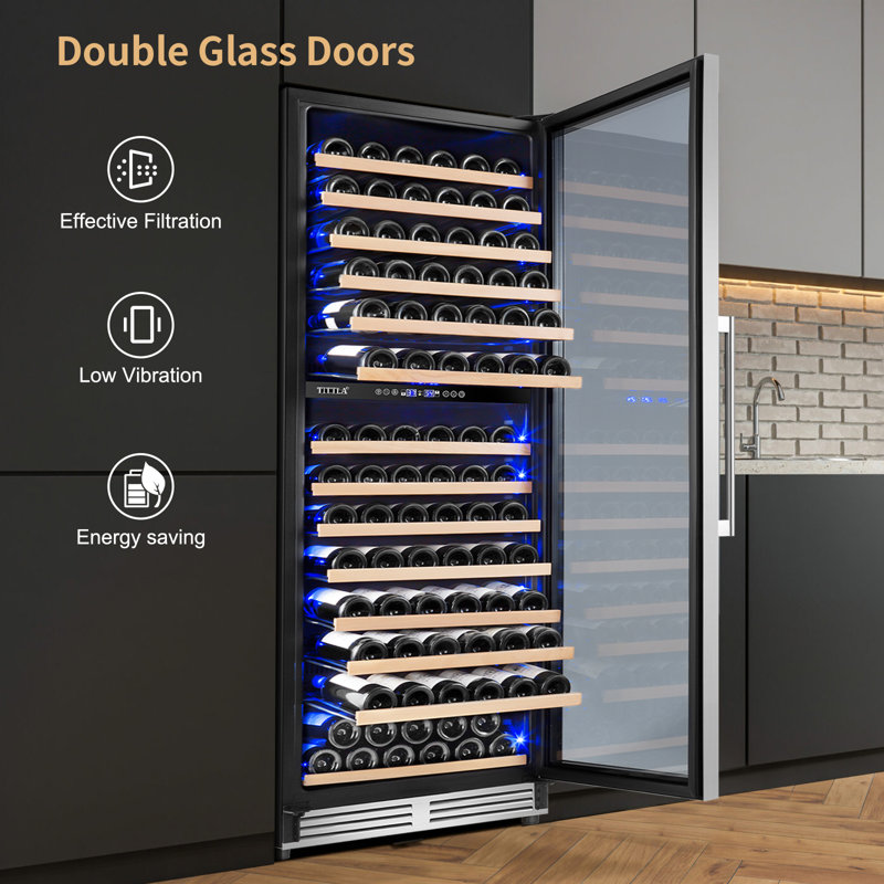 24" Dual Zone Stainless Steel Wine Cooler with Interior Lighting