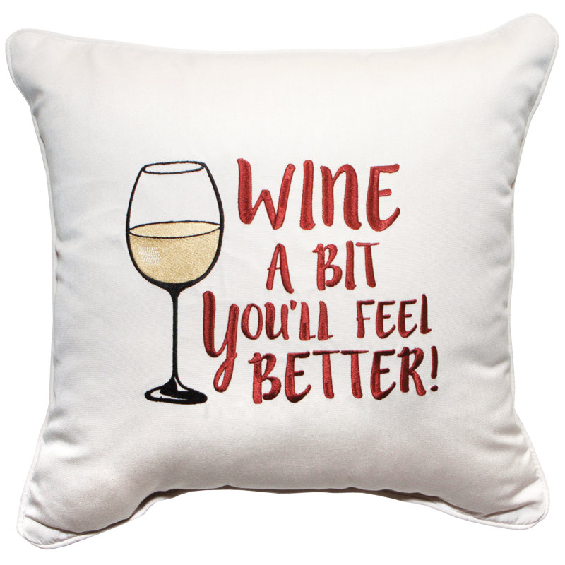Embroidered Sunbrella® Outdoor Throw Pillow, Canvas Canvas Sunbrella® Canvas