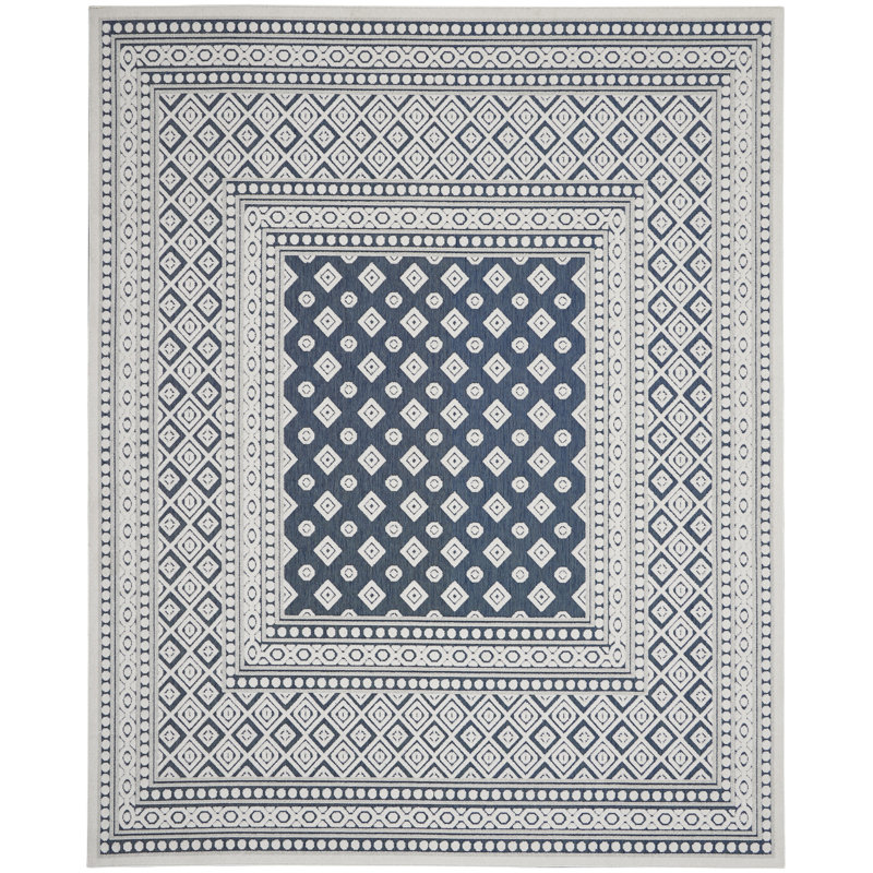 Tapis bleu moderne Romelia, Rectangle 7 pi 10 po x 9 pi 10 po
