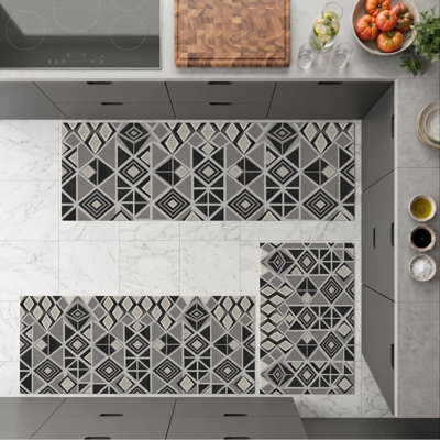 Tapis de cuisine lavables antidérapants à motif géométrique