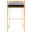 Tabouret de comptoir Fuji Contemporary-Glam doré avec similicuir noir par Lumisource - ensemble de 2-458597568