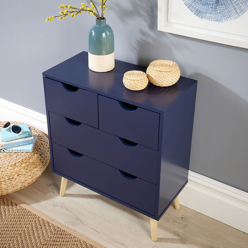 Brashear 4 Drawer 60cm Chest Of Drawers, Blue