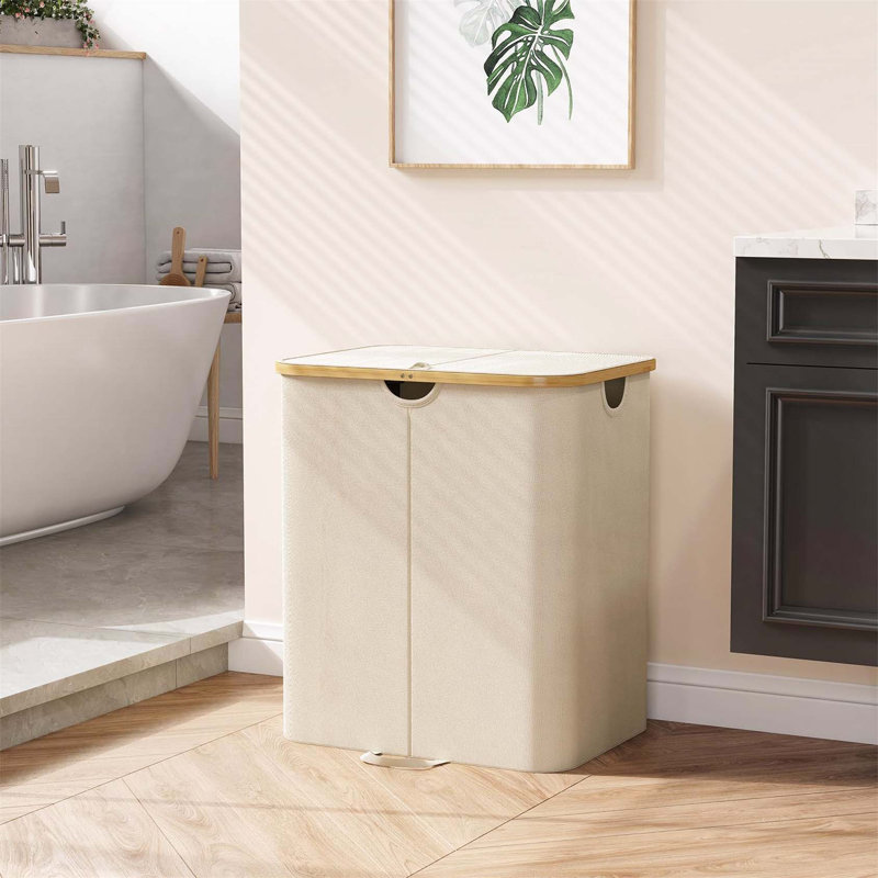 Bhargava Laundry Hamper with Handles, 60 x 53 x 38, Cream