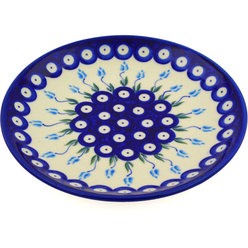 Assiette décorative florale en céramique peacock