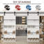 Porte de grange double style bibliothèque 84 po x l 60 po avec quincaillerie de fixation-103252856