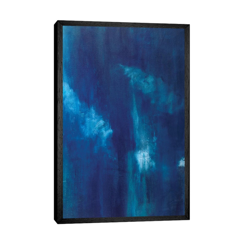 Azul Profundo Triptych III by Suzanne Wilkins - Gallery-Wrapped Canvas Giclée on Canvas, Black Framed