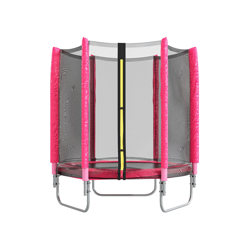 Mcneal Freeport Park 152.4cm Round Backyard Trampoline with Safety Enclosure, Pink