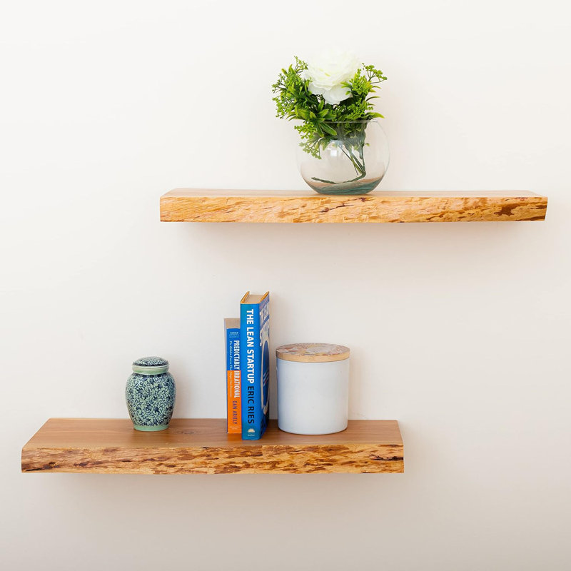 Rustic Floating Shelves - Jacobean, Set of 2 - Thumbnail 2