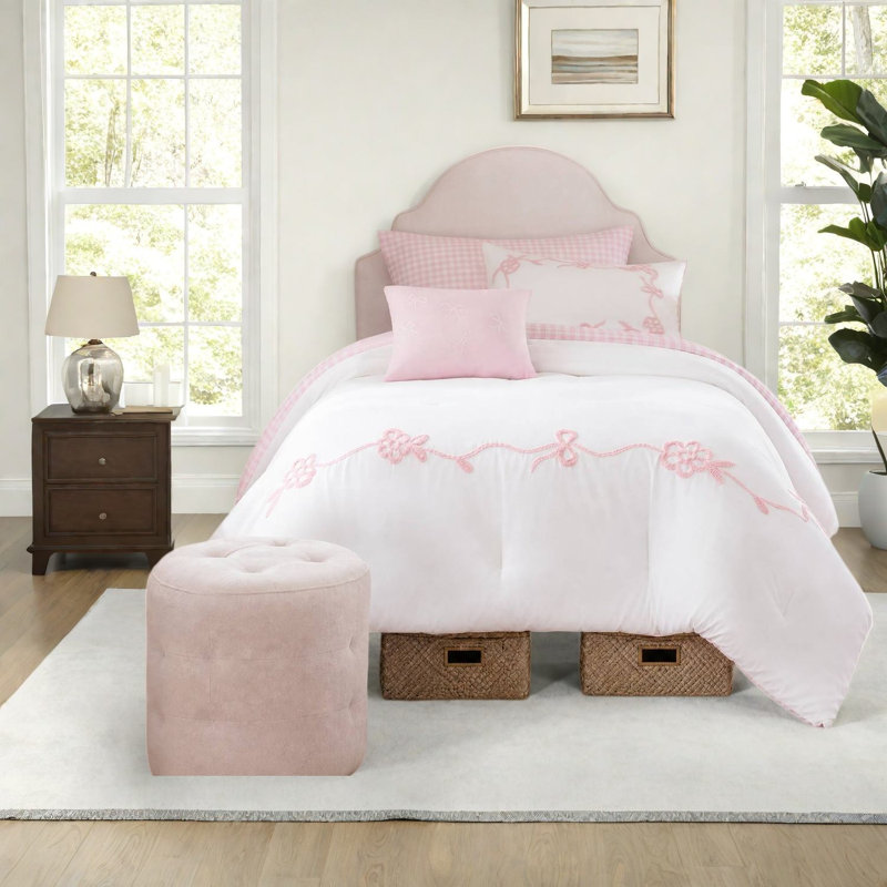 Ensemble de literie pour lit simple rose TG