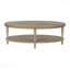Table basse ovale avec tablette