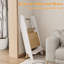 Tabouret pliable pour enfants, 3 tours de cuisine en bois pour tout-petit à hauteur réglable avec filet de sécurité - Blanc-1494494980