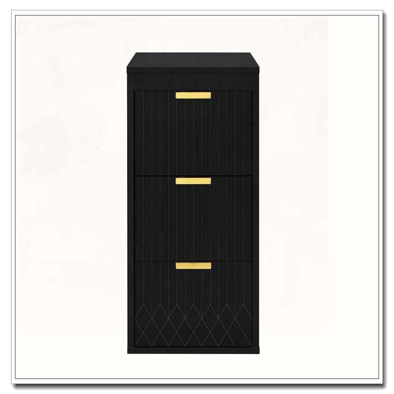 Armoire flottante murale multifonctionnelle avec tiroirs, Noir