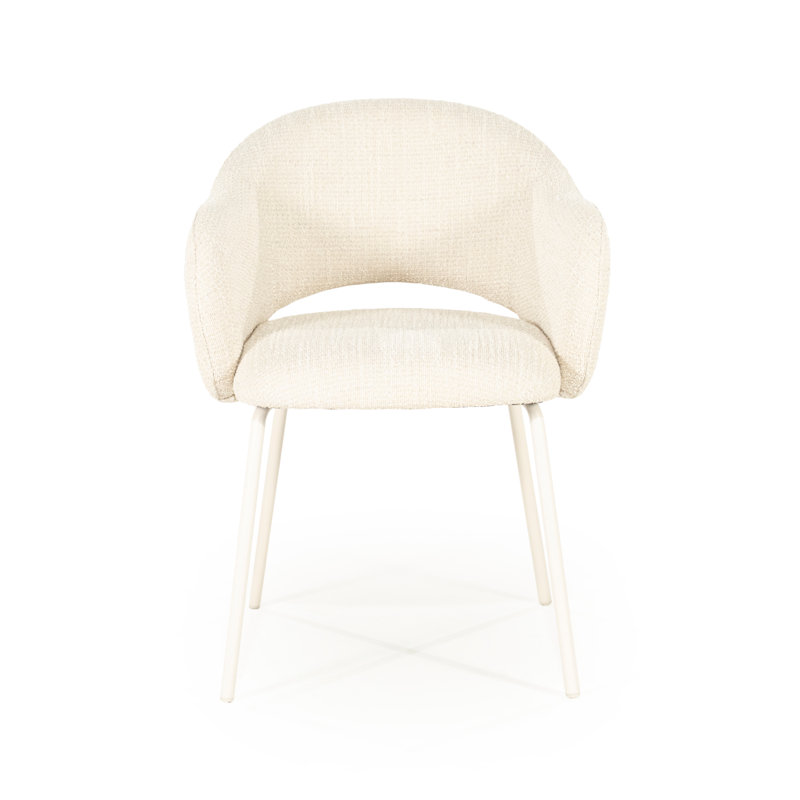 Dining Chair Upholstered Arm Chair, Beige