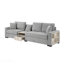 Canapé modulaire rembourré 3 places avec accoudoirs de rangement et console centrale pour salon, canapé modulaire 111,8 po Modern-1331370679