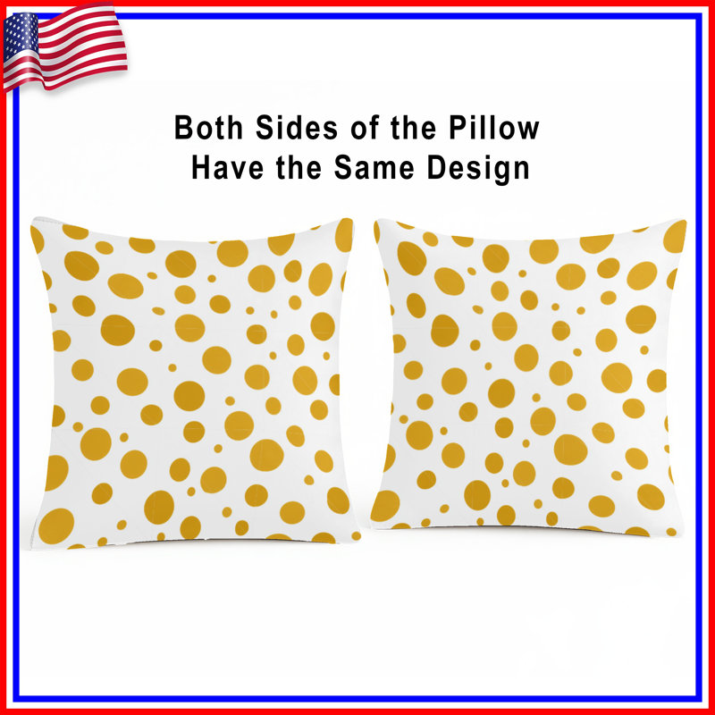 Coussin décoratif à pois, 16 po x 16 po