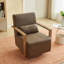 Fauteuil pivotant avec base en bois massif (ensemble de 2)-107084142