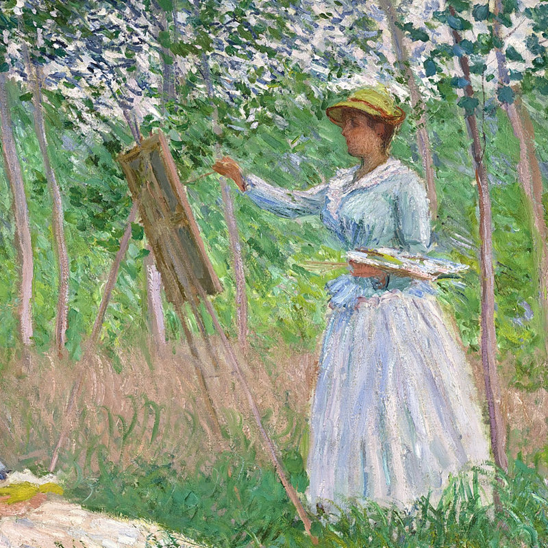 «In the Woods at Giverny with Hosched Sœurs 1887» par Claude Monet - reproduction d'art sur toile