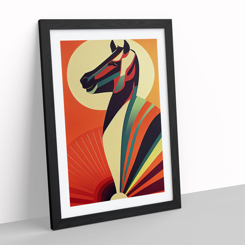 Horse No.5 - Single Picture Frame Print, 34cm H x 25cm W x 2cm D, Black Framed