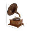 Gramophone brun en bois avec disque