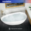 Baignoire autoportante 63 x 37,38 po, autoportante ovale en résine de pierre, baignoire de trempage blanche matte avec trop-plein et bonde escamotable
