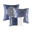 Édredon 7 pièces très grand bleu marine, literie rembourrée pour toutes les saisons, comprend un édredon, 2 taies décoratives, un carré et 1 coussin, un très grand lit lavable à la machine, traditionnel avec de la fausse soie, un rembourrage et des coussins appropriés-125396332