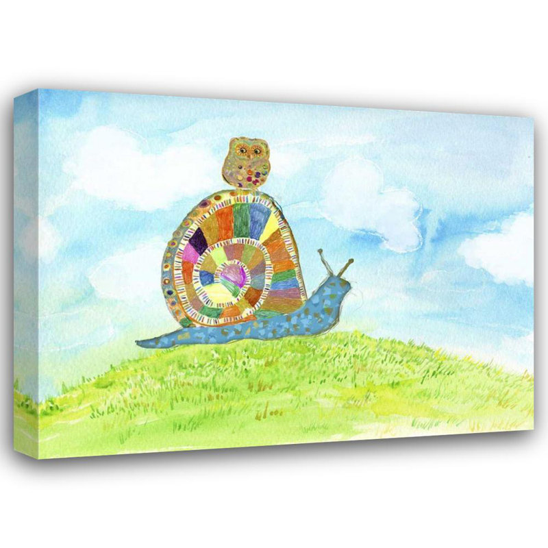 «Red Barrel Studio® Blixt», œuvre d'art sur toile tendue par la galerie Ingrid: Meadow Snail, H 19 po x l 24 po