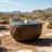 Round Bowl LED Outdoor Bubble Fountain - Brown-1345597759-1345597758