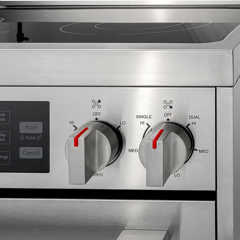 Cosmo 30 po. Vista Collection 5 pi. Cu. Cuisinière électrique en vitrocéramique, 5 éléments de brûleur, four à convection, acier inoxydable