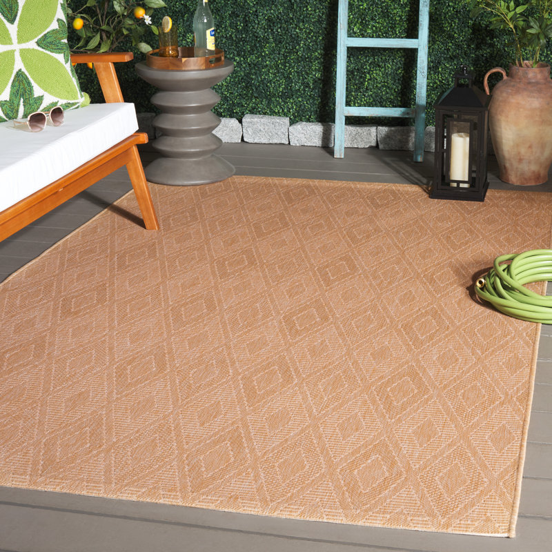 Colon Hooked Beige Indoor/Outdoor Rug, Rectangle 160 x 231 cm