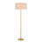 59.8'' Modern Floor Lamp with Wavy Metal Accent and Fabric Drum Shade