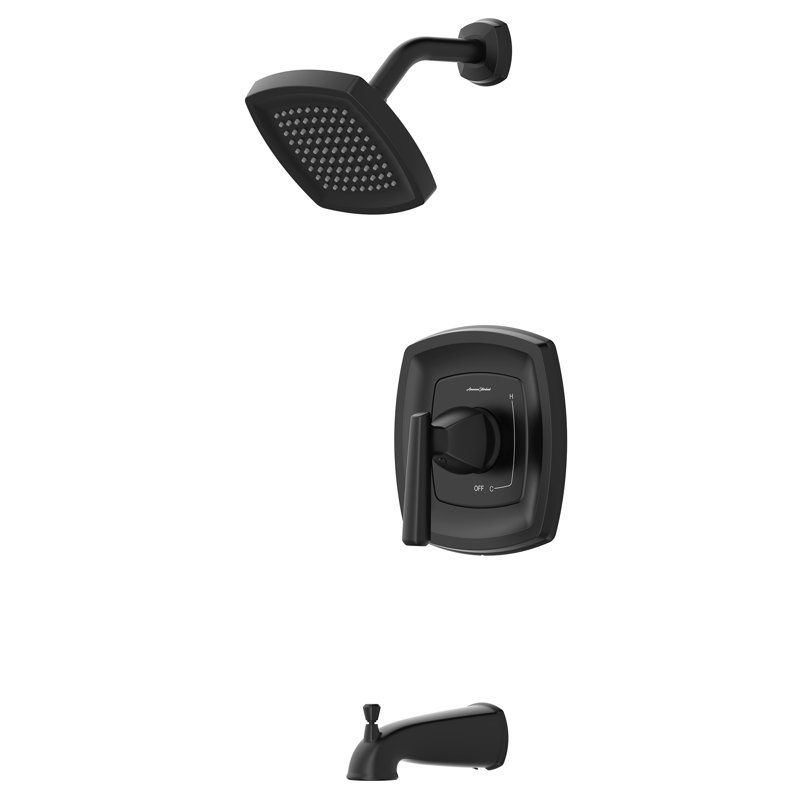 Ensemble de garniture de robinet de baignoire et garniture de douche 1,8 gallons par minute American Standard, Noir mat