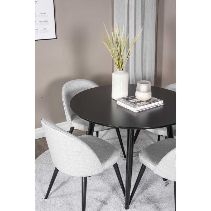 Velasco 4 - Person Dining Set, Light Grey, Grey