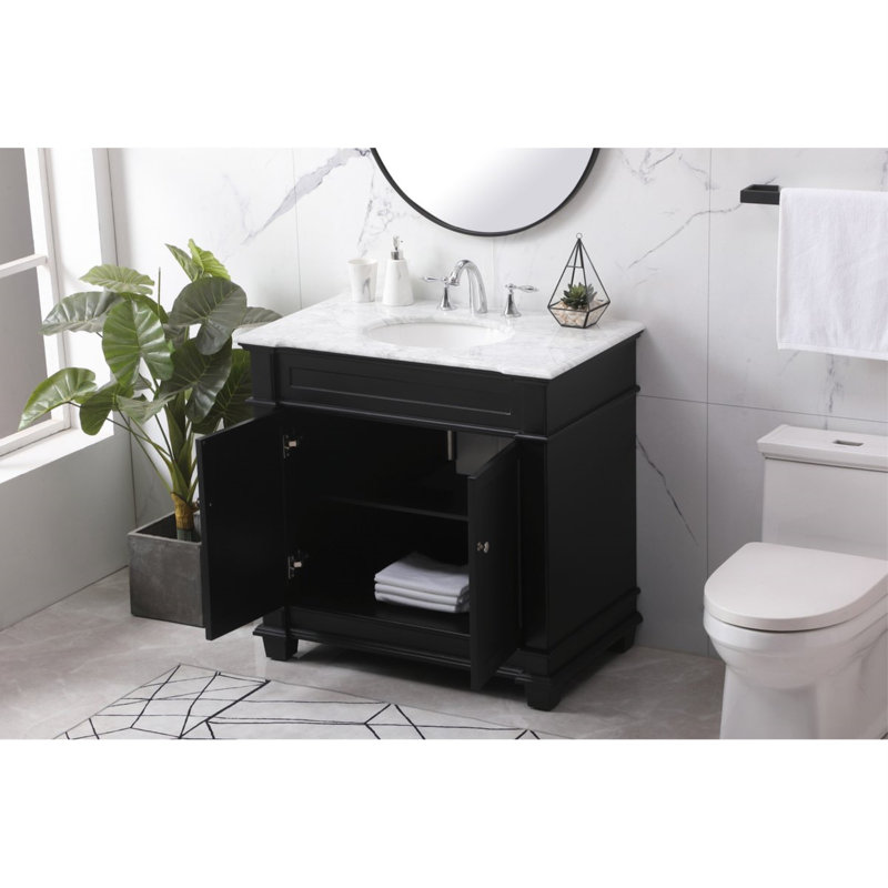 Ensemble de meuble-lavabo simple 36 po Lydie, Noir