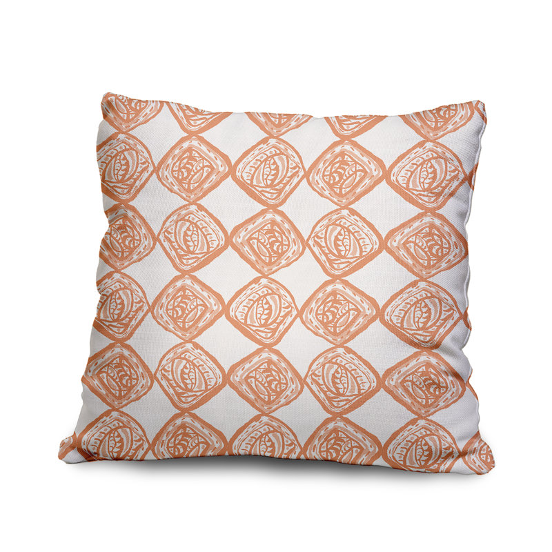 Rectangular Cotton Pillow Cover & Insert, 20" x 20", Light Orange