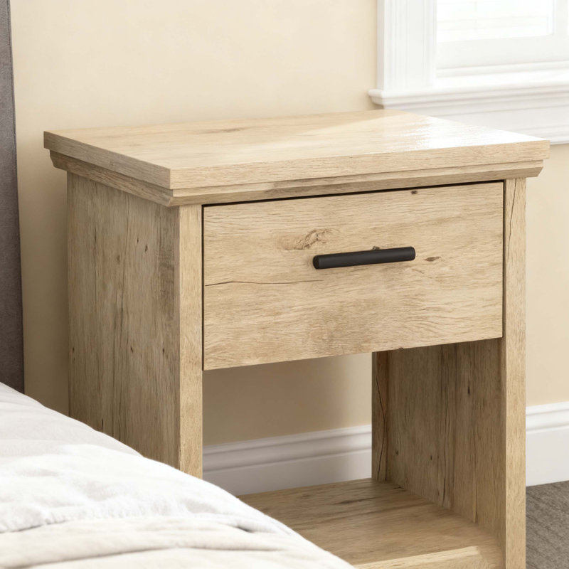 Table de chevet, finition brune
