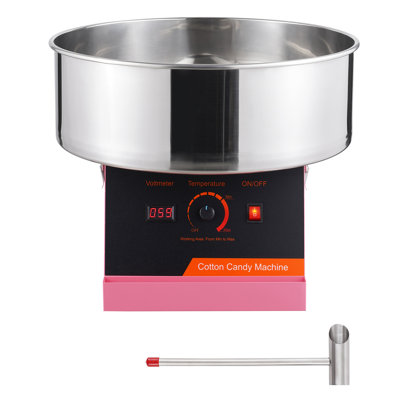 Machine à barbe à papa électrique, machine à barbe à papa 1000 W, machine à barbe à papa commerciale avec bol en acier inoxydable et pelle à sucre, parfaite pour l'anniversaire des enfants à la maison, fête de famille (rose)