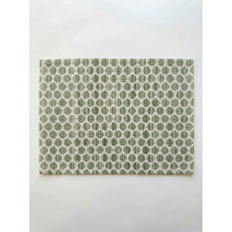 Natural Beige Sailor Dots Indoor Outdoor Placemat, Green