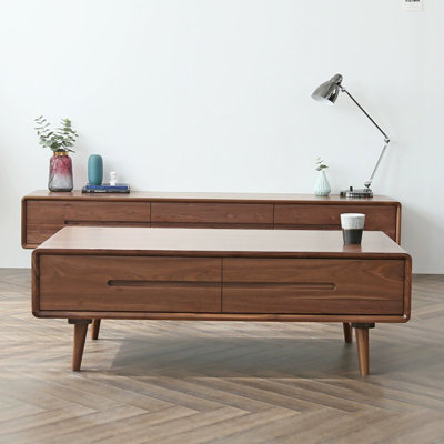 Light luxury black walnut coffee table