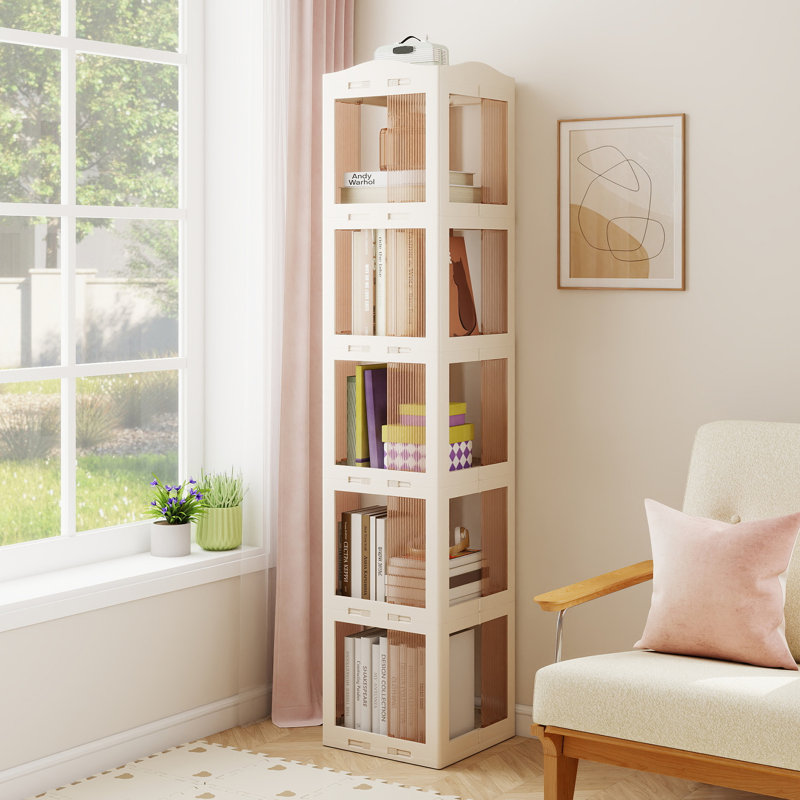 36cm W Plastic Book Cart Bookcase, (4 Shelves) 141cm. H x 36cm. W x 36cm. D
