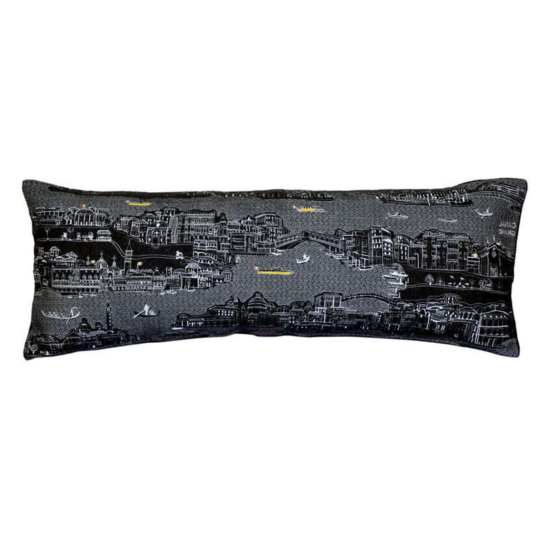 Coussin lombaire blanc Venice, Gris
