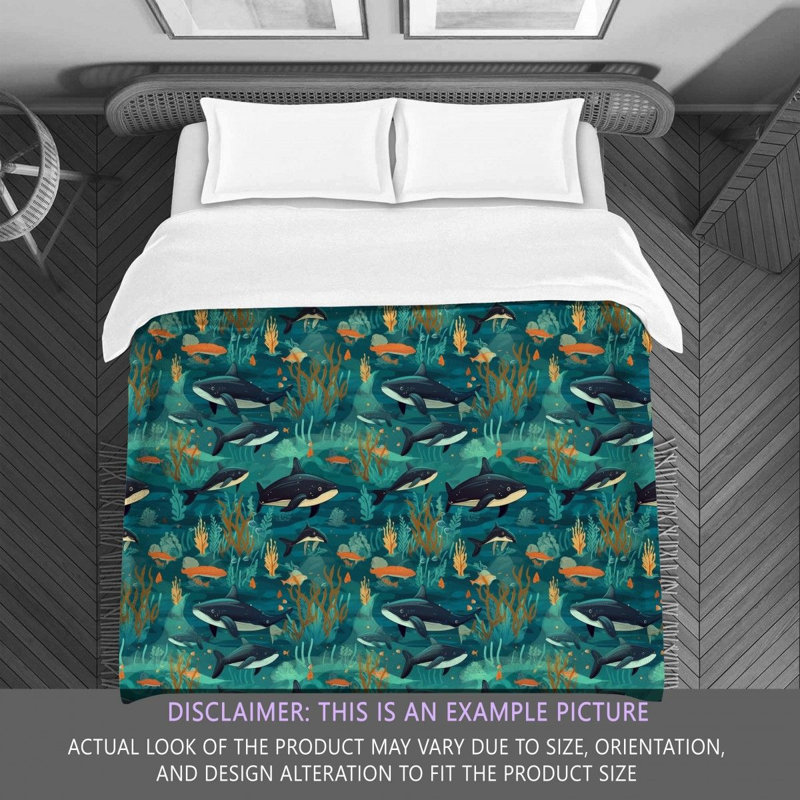 Whale Green Bedding, Twin Extra Long Comforter