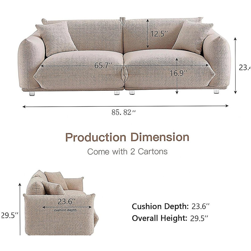 Canapé 3 places polyvalent beige facile à agencer