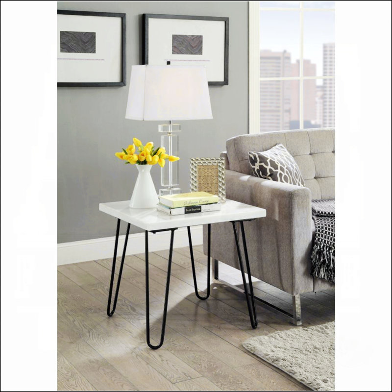 Table de bout Modern Elegance, Blanc, Noir