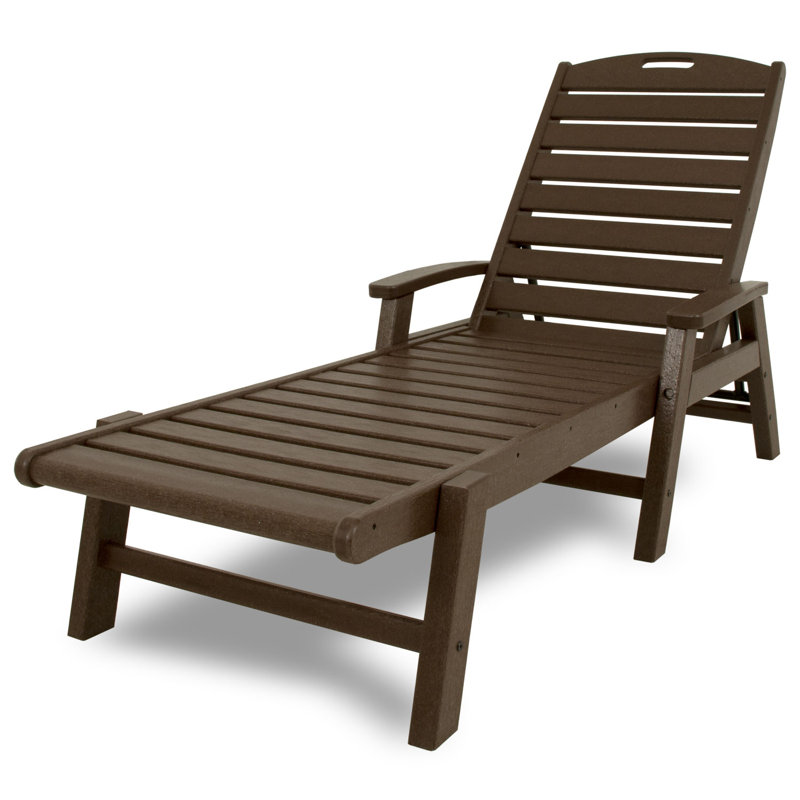 TREX Outdoors Yacht Club Chaise with Arms - Stackable, Vintage Lantern