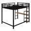  Lit mezzanine en métal Byblos avec bureau intégré et tablettes de rangement