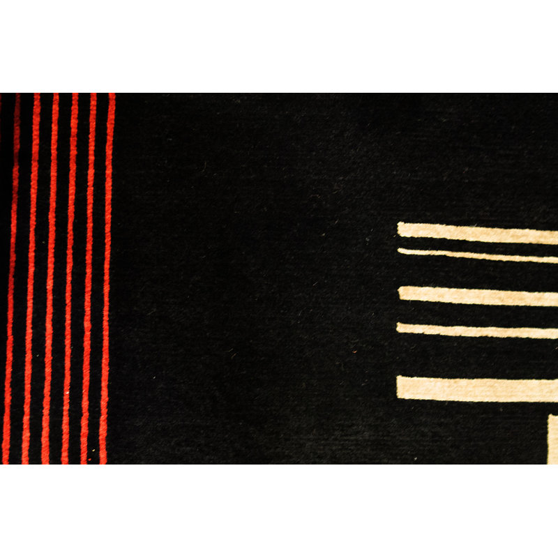 Hand-Knotted High-Quality Black Area Rug