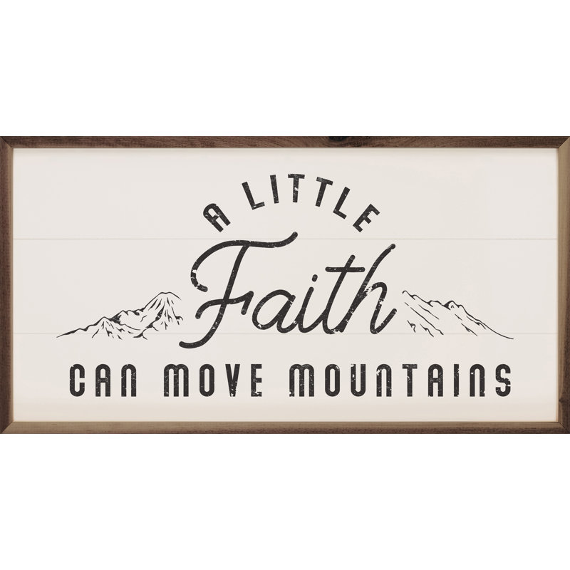 A Little Faith Mountains - noir, Blanc, H 20 po x l 40 po